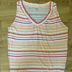 Loft v-neck banded bottom tank